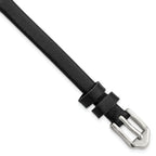 Black Calfskin Leather Watch Band with Silver-Tone Buckle 6mm