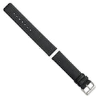 Italian Calfskin Watch Band in Black with Silver-Tone Buckle, 20mm - Sophia Jewelers