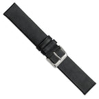 Italian Calfskin Watch Band in Black with Silver-Tone Buckle, 20mm - Sophia Jewelers
