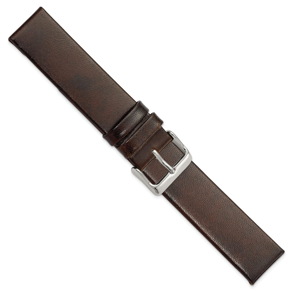 Italian Calfskin Watch Band in Dark Brown, 20mm - Sophia Jewelers