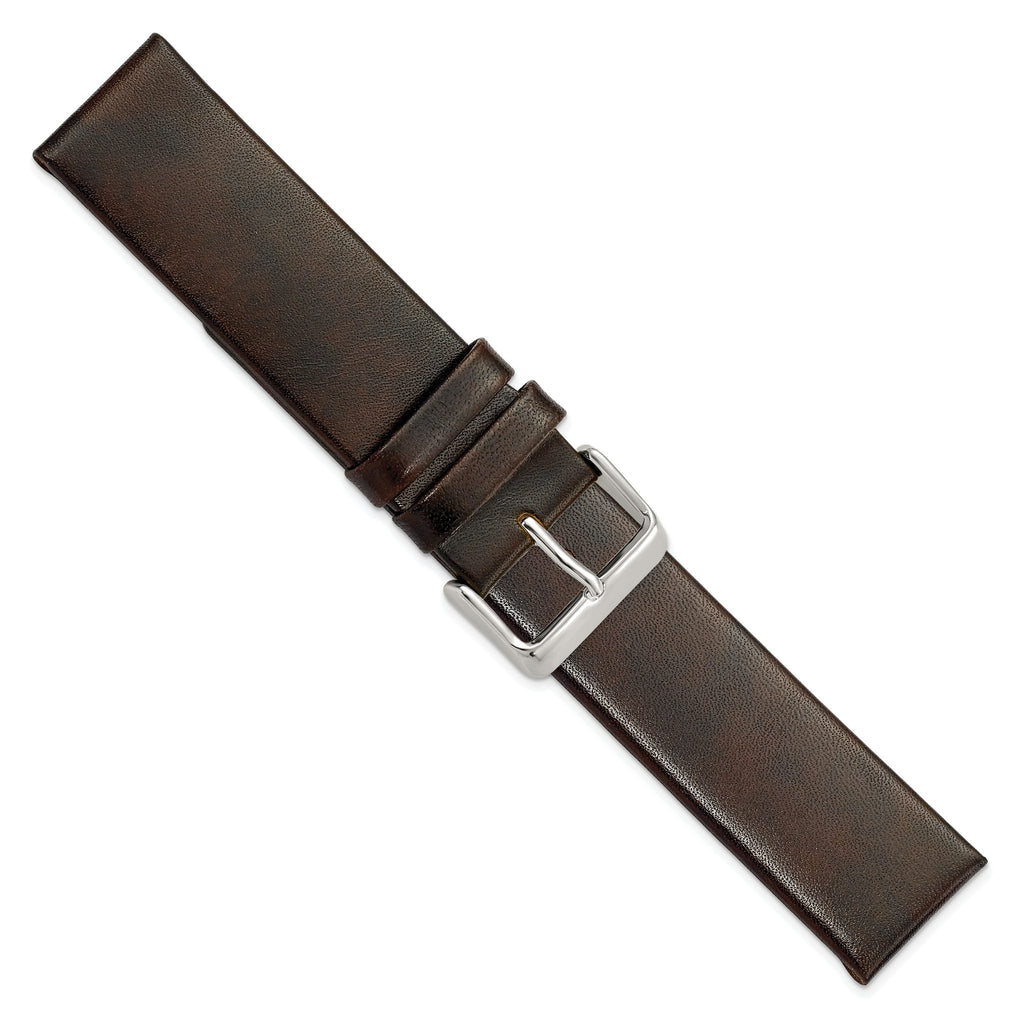 Italian Calfskin Watch Band in Dark Brown, 20mm - Sophia Jewelers