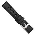 Grand Prix Leather Watch Band in Black, 20mm - Sophia Jewelers