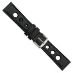 Grand Prix Leather Watch Band in Black, 20mm - Sophia Jewelers