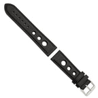 Grand Prix Leather Watch Band in Black, 20mm - Sophia Jewelers