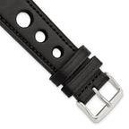 Grand Prix Leather Watch Band in Black, 20mm - Sophia Jewelers
