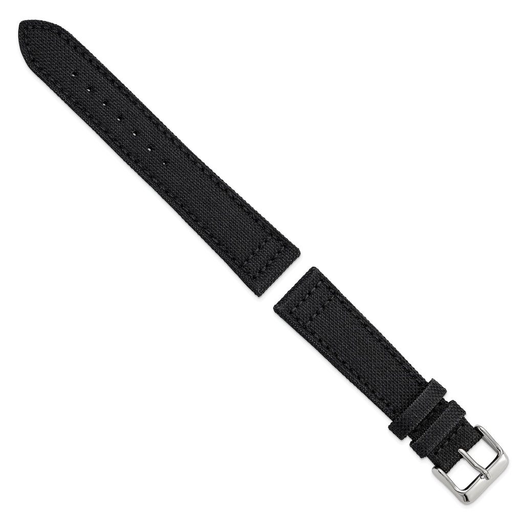 Black Nylon Canvas Watch Band in Fabric - Sophia Jewelers