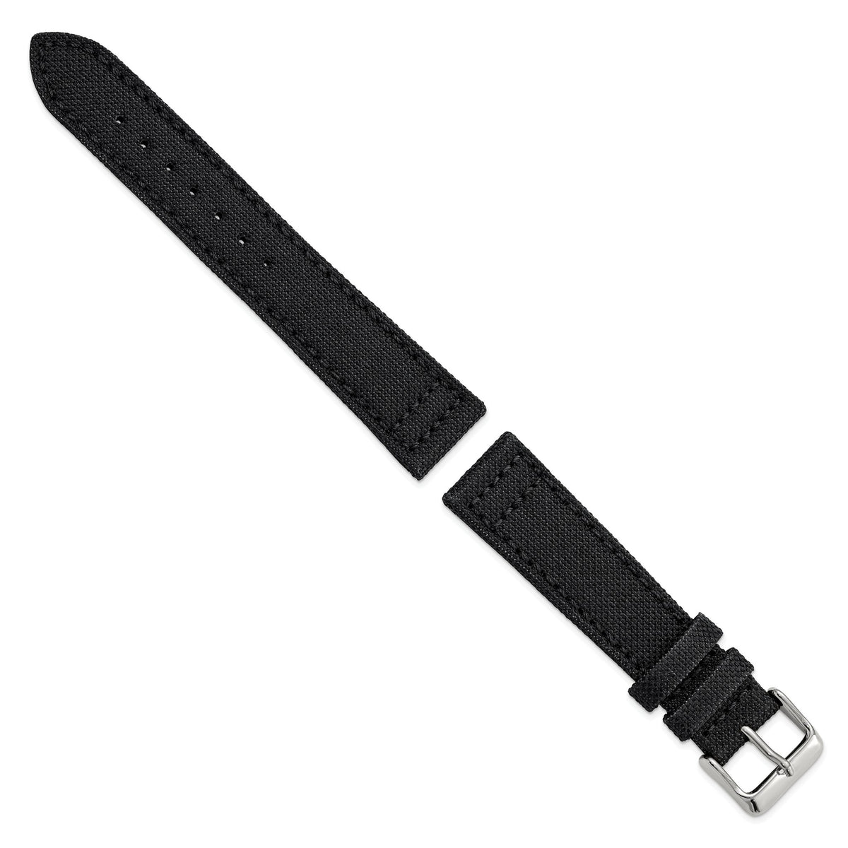 Black Nylon Canvas Watch Band in Fabric - Sophia Jewelers