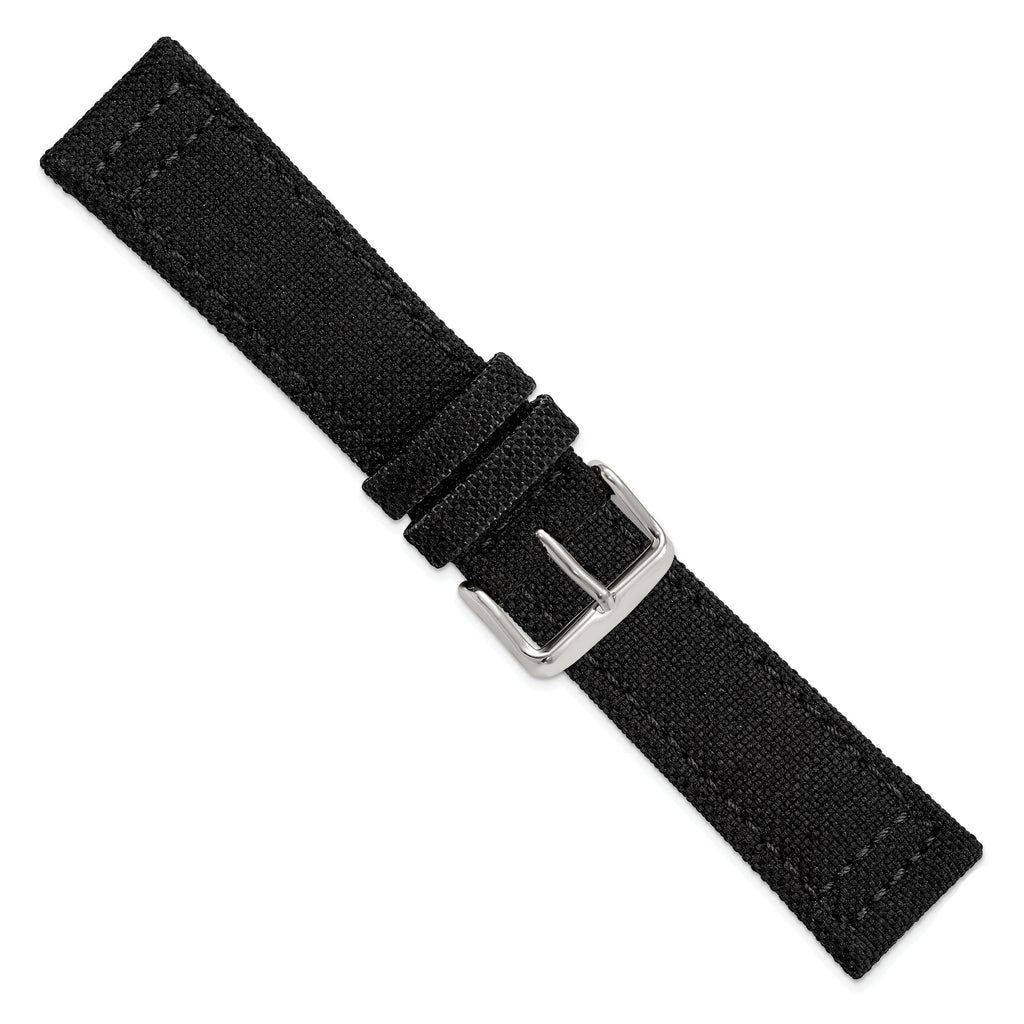 Black Nylon Canvas Watch Band in Fabric - Sophia Jewelers