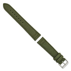 Olive Canvas Watch Band in Nylon with Stainless Steel Buckle, 22mm - Sophia Jewelers