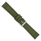 Olive Canvas Watch Band in Nylon with Stainless Steel Buckle, 22mm - Sophia Jewelers