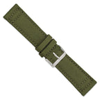 Olive Canvas Watch Band in Nylon with Stainless Steel Buckle, 22mm - Sophia Jewelers