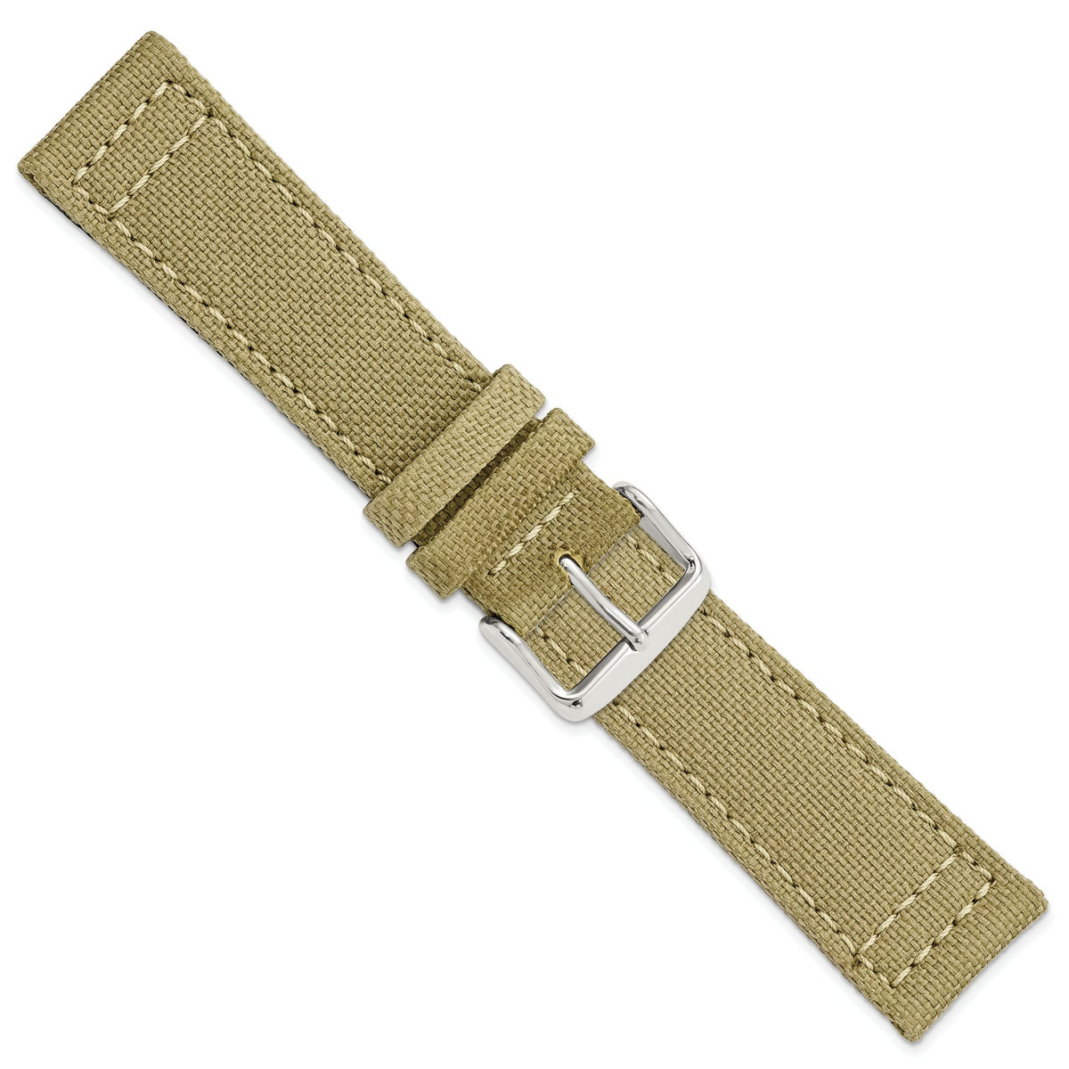Beige Nylon Canvas Watch Band in Fabric with Black Leather Lining - Sophia Jewelers