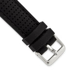 Ventilated Silicone Watch Band in Black, 24mm