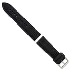 Ventilated Watch Band in Silicone Rubber with Blue Stitching Black - Sophia Jewelers