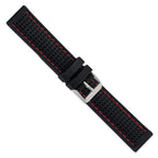 Ventilated Red Stitching Watch Band in Silicone Rubber - Sophia Jewelers