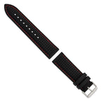 Ventilated Red Stitching Watch Band in Silicone Rubber - Sophia Jewelers