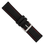 Ventilated Red Stitching Watch Band in Silicone Rubber - Sophia Jewelers