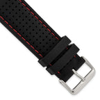 Ventilated Red Stitching Watch Band in Silicone Rubber - Sophia Jewelers