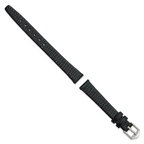 Gilden 12mm Black Flat Lizard Grain Calfskin Leather with Silver-tone Aluminum Buckle 6.75 inch Watch Band