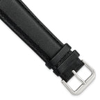 Black Smooth Leather Watch Band with Silver-Tone Buckle, 12mm - Sophia Jewelers