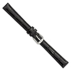 Crocodile-Grain Black Watch Band in Leather - Sophia Jewelers