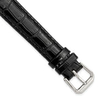 Crocodile-Grain Black Watch Band in Leather - Sophia Jewelers