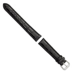 Crocodile-Grain Black Watch Band in Leather - Sophia Jewelers
