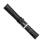 Crocodile-Grain Black Watch Band in Leather - Sophia Jewelers