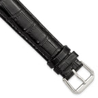 Crocodile-Grain Black Watch Band in Leather - Sophia Jewelers