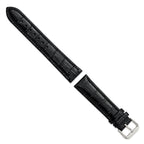 Crocodile-Grain Black Watch Band in Leather - Sophia Jewelers
