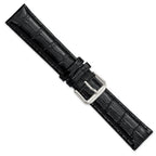 Crocodile-Grain Black Watch Band in Leather - Sophia Jewelers