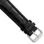 Crocodile-Grain Black Watch Band in Leather - Sophia Jewelers