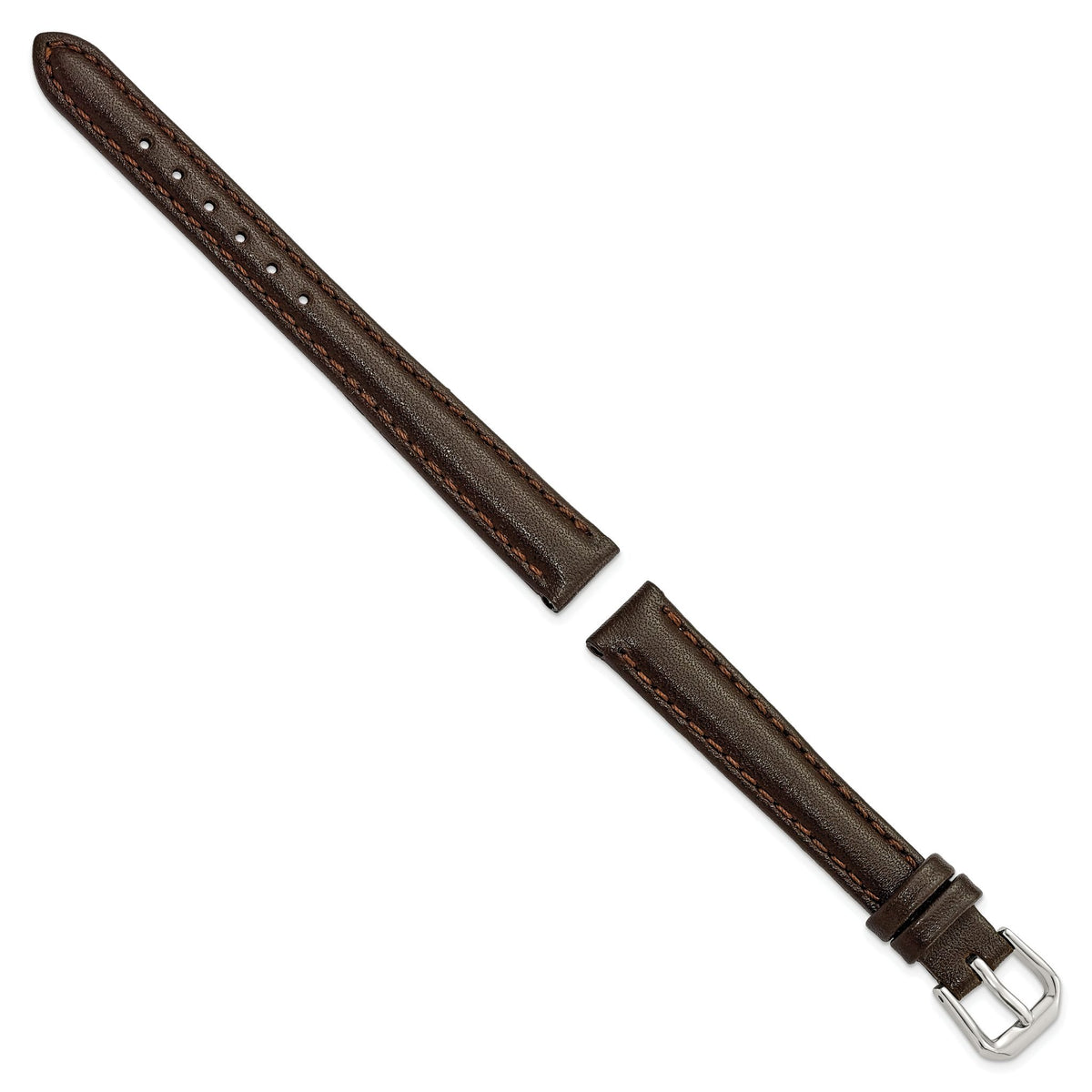 Smooth Dark Brown Watch Band in Leather - Sophia Jewelers