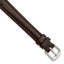 12mm Long Dark Brown Smooth Leather with Silver-tone Buckle 7.5 inch Watch Band