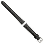 Ostrich Grain Leather Watch Band in Black, 12mm - Sophia Jewelers
