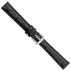 Ostrich Grain Leather Watch Band in Black, 12mm - Sophia Jewelers