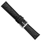 Ostrich Grain Leather Watch Band in Black, 12mm - Sophia Jewelers