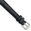 12mm Black Matte Wild Alligator Grain Leather with Silver-tone Buckle 6.75 inch  Watch Band