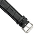 Alligator-Grain Leather Watch Band, Black Matte, 19mm