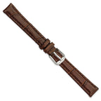 Alligator-Grain Leather Watch Band in Brown, 14mm - Sophia Jewelers