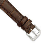 Alligator-Grain Leather Watch Band in Brown, 14mm