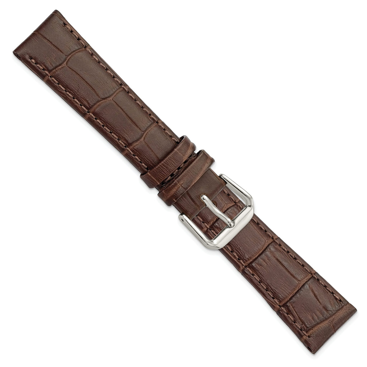 Alligator-Grain Leather Watch Band in Brown, 14mm - Sophia Jewelers