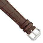 Alligator-Grain Leather Watch Band in Brown, 14mm