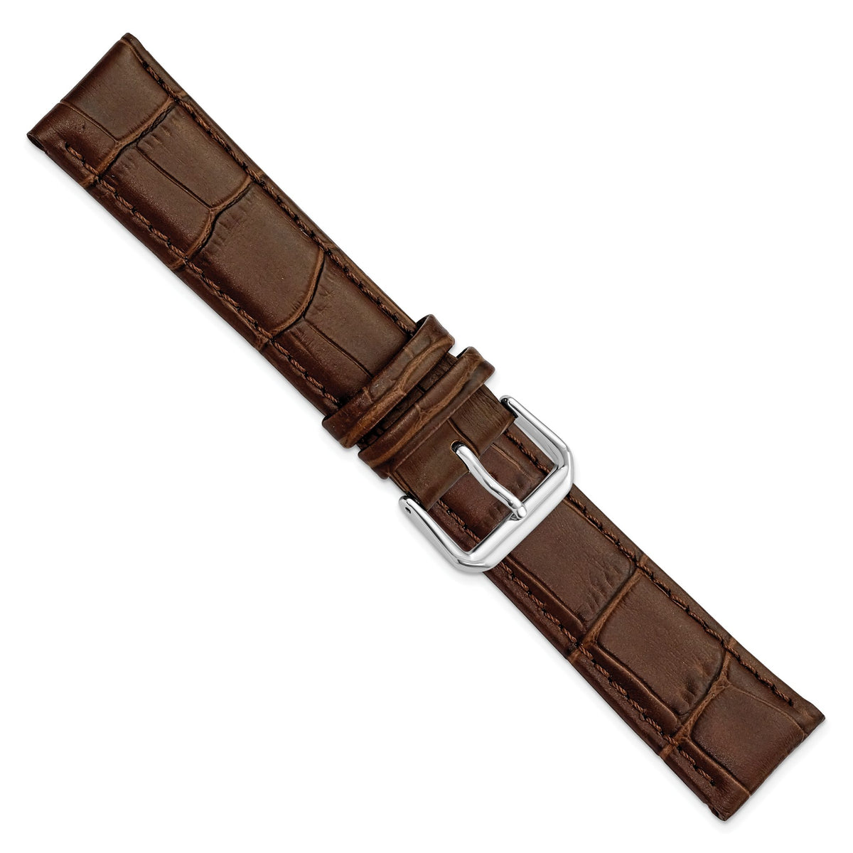 Alligator-Grain Leather Watch Band in Brown, 14mm - Sophia Jewelers