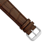 Alligator-Grain Leather Watch Band in Brown, 14mm