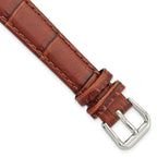 Alligator Grain Leather Watch Band in Havana Brown, 16mm