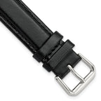 Extra-Long Smooth Leather Watch Band in Black, 18mm