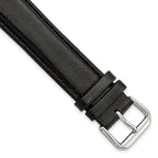 Extra-Long Smooth Leather Watch Band in Black, 18mm