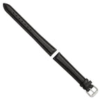 Long Smooth Black Watch Band in Leather - Sophia Jewelers