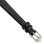 10mm Flat Black Lizard Grain Leather with Silver-tone Buckle 6.75 inch Watch Band
